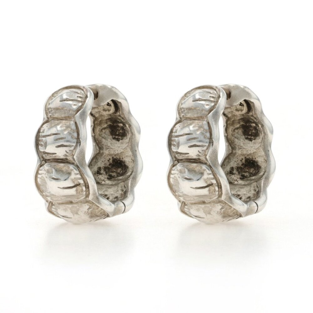 Slane & Slane Hammered Hoop Earrings Hoop Earrings - Sterling Silver 925 Pierced